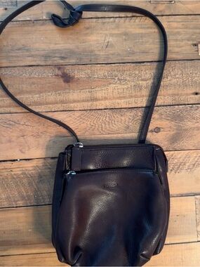 Fossil Dark Brown Leather Messenger Crossbody Bag